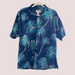 Cooke Street Honolulu Blue Floral Aloha Hawaiian Shirt
